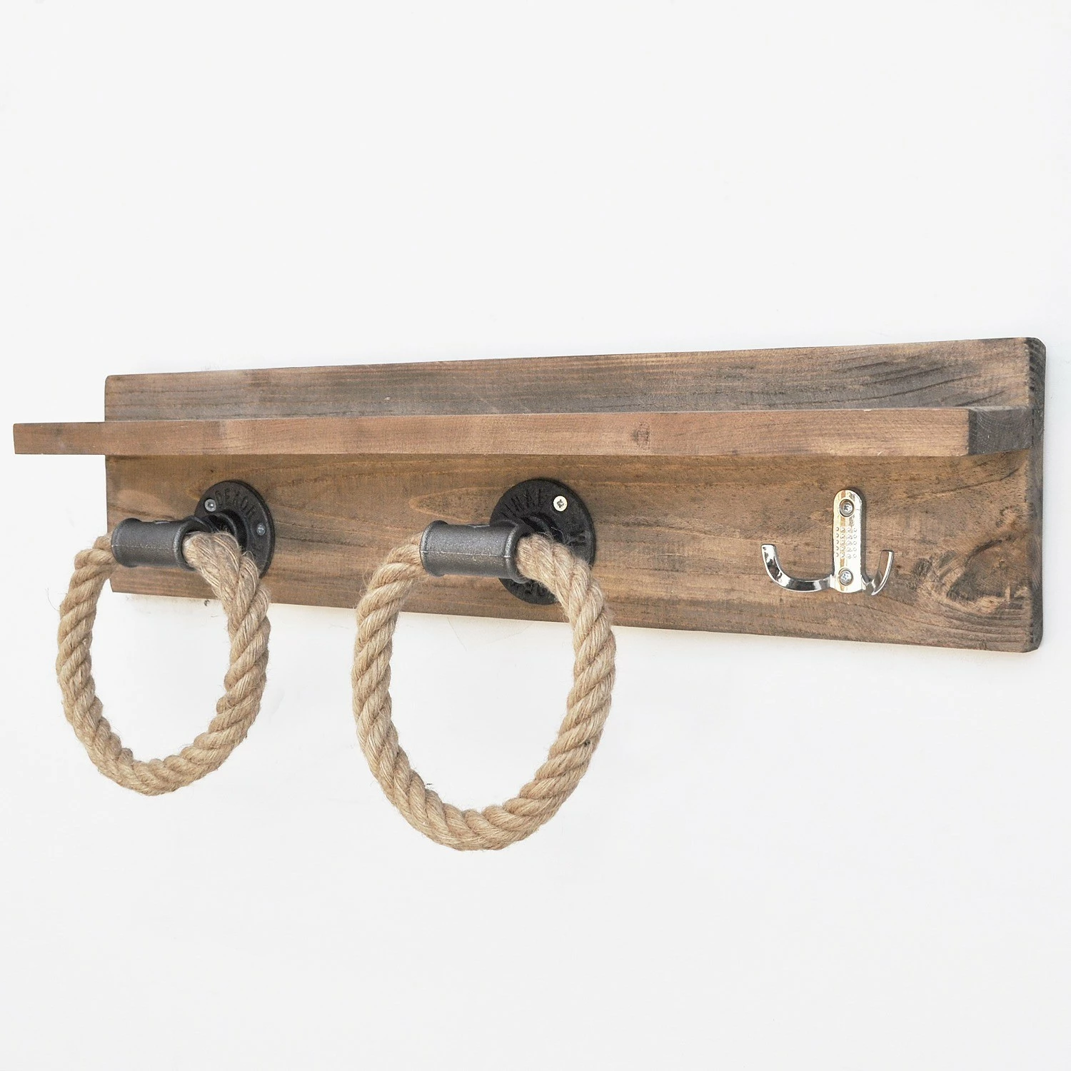 Varëse muri Pipe Hook, dru bredhi, ngjyrë arre, Boruraf174