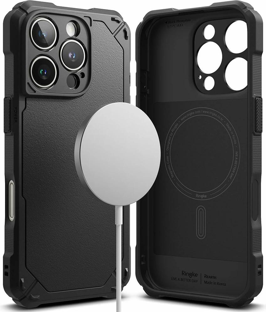 Mbështjellës Ringke Rugged Gear MagSafe për iPhone 16 Pro Max, i zi