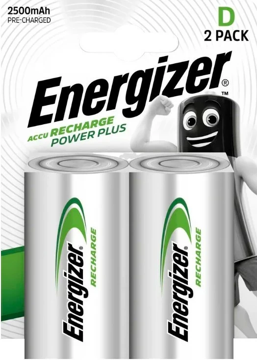 Bateri të rikarikueshme D Energizer Power Plus 2500 mAh, 2 copë
