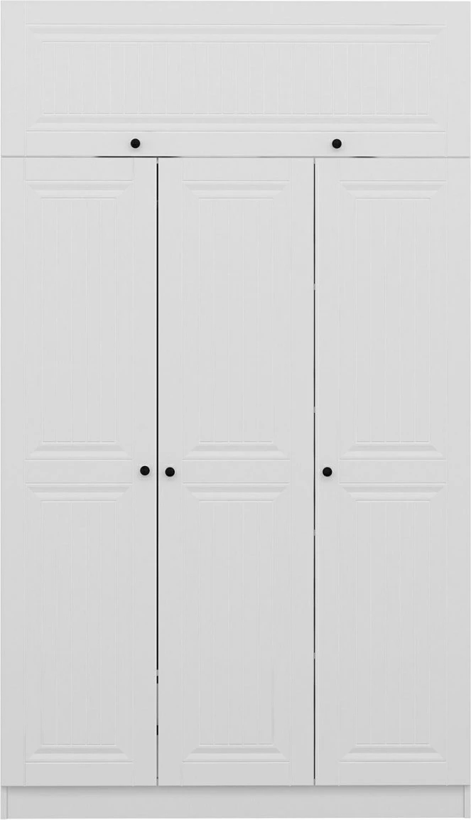 Dollap i bardhë me 3 dyer, 2 sirtarë, Skye Decor, 135x235x52cm