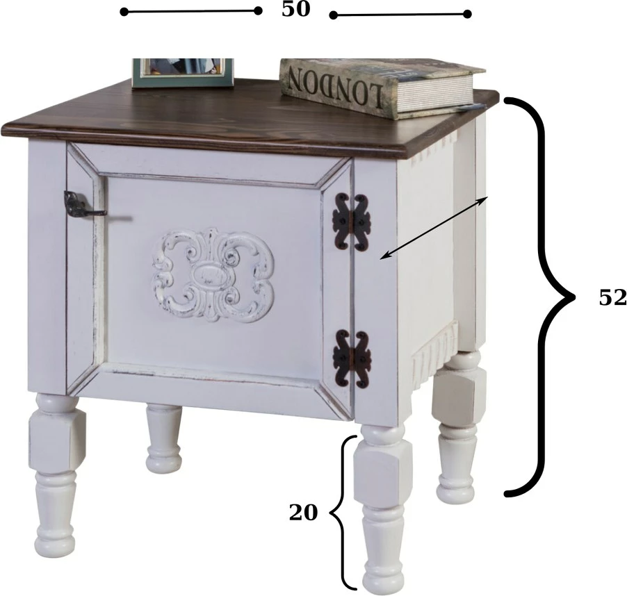 Komodinë Hanah Home, Ada, e bardhë