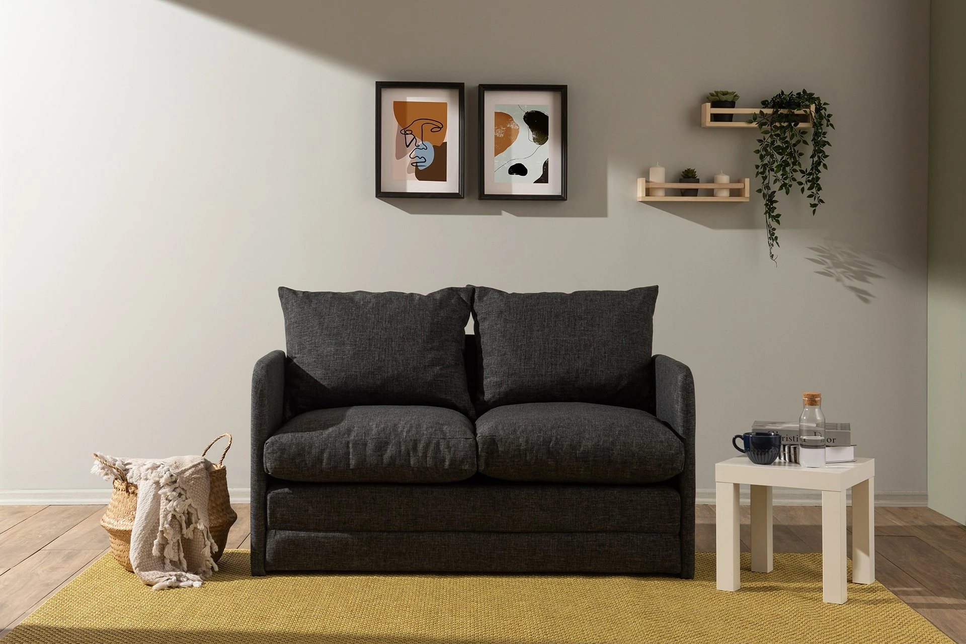 Divan-krevat dy ulës, ngjyrë gri e errët, Saga, Atelier del Sofa