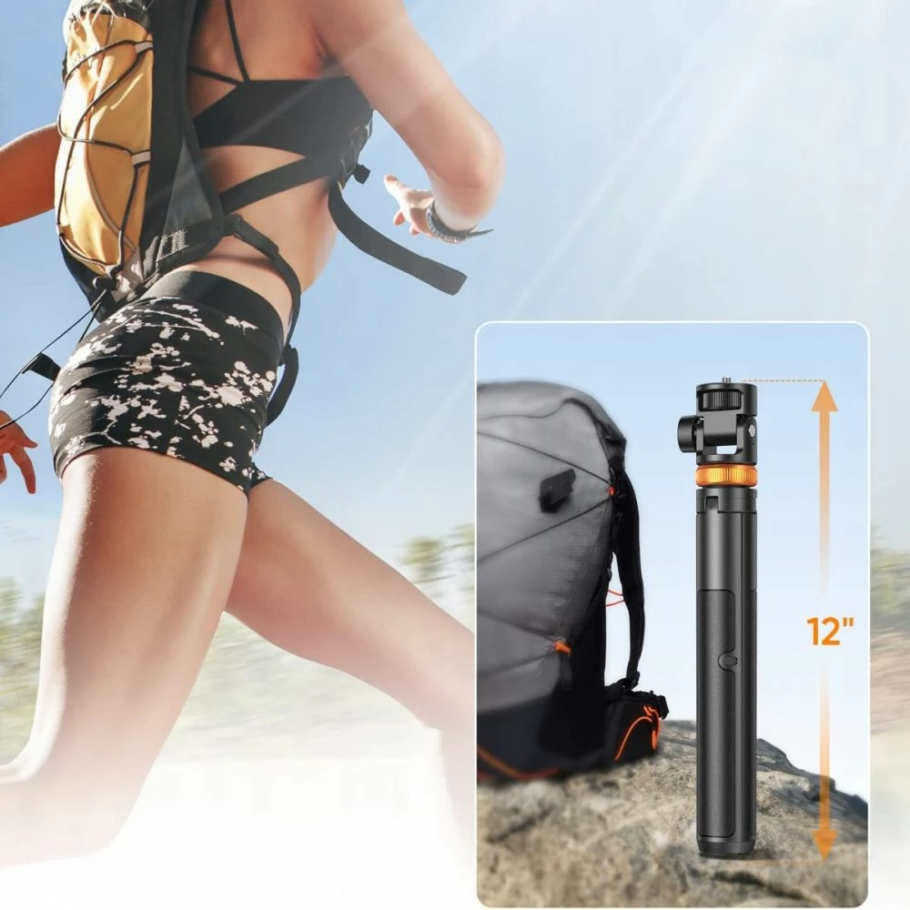 Selfie stick me tripod Tech-Protect L03S, Bluetooth, 148cm, për smartphone, e zezë