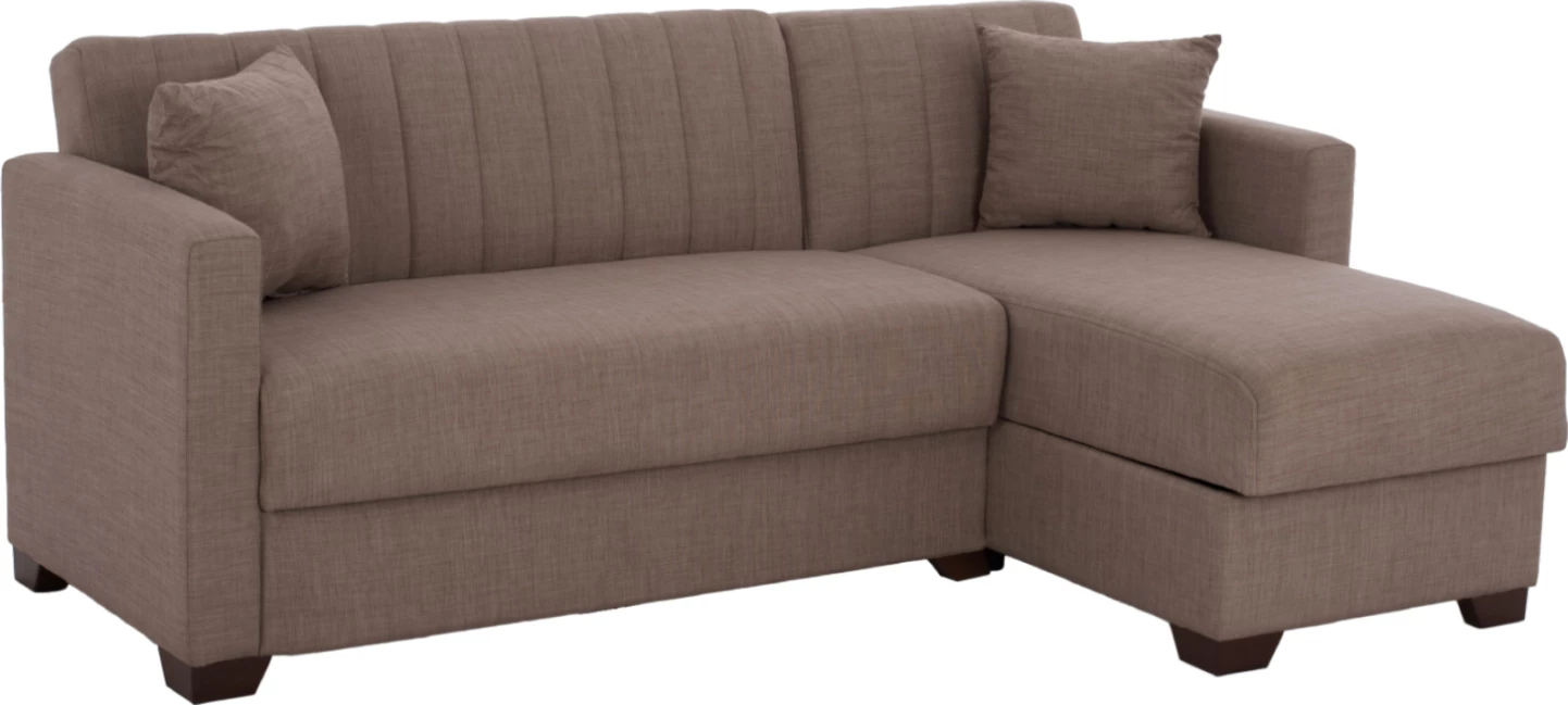 Divan qoshe, krevat, i kthyeshëm, ngjyrë kafe, FH3244.02, 200x133x77