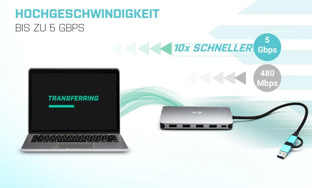 Docking station I-Tec USB 3.0/USB-C/Thunderbolt, 3x display, 100W, argjend