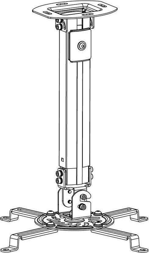 Krah tavani për projektor Techly 309661, 55-90cm, 13.5kg, Argjend