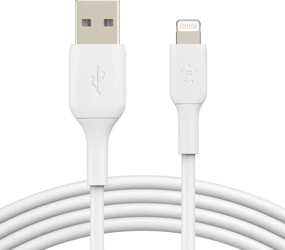 Kabllo Belkin CAA001BT1MWH, 1 m, Lightning, USB A, Bardhë