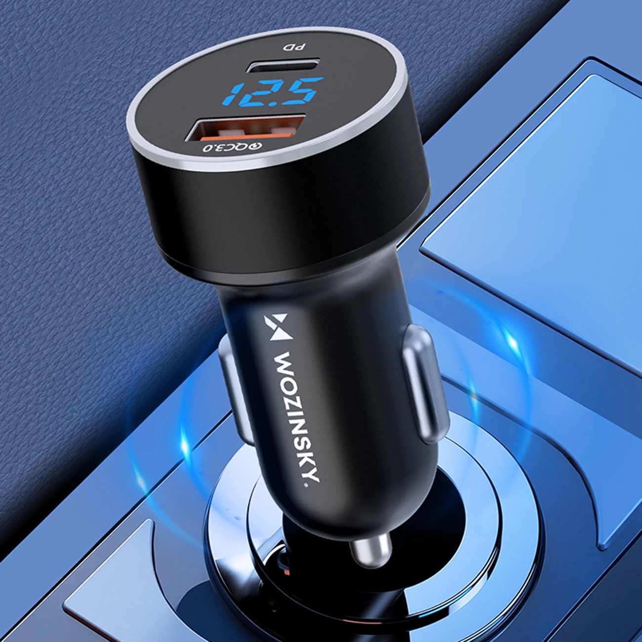 Karikues veture Wozinsky WDCCAC, 36W, 2 porta USB-C/USB-A, i zi