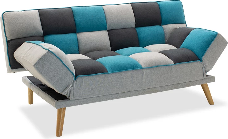 Divan treshe Andy, shtrat, material shumëngjyrësh, 177x91x86cm