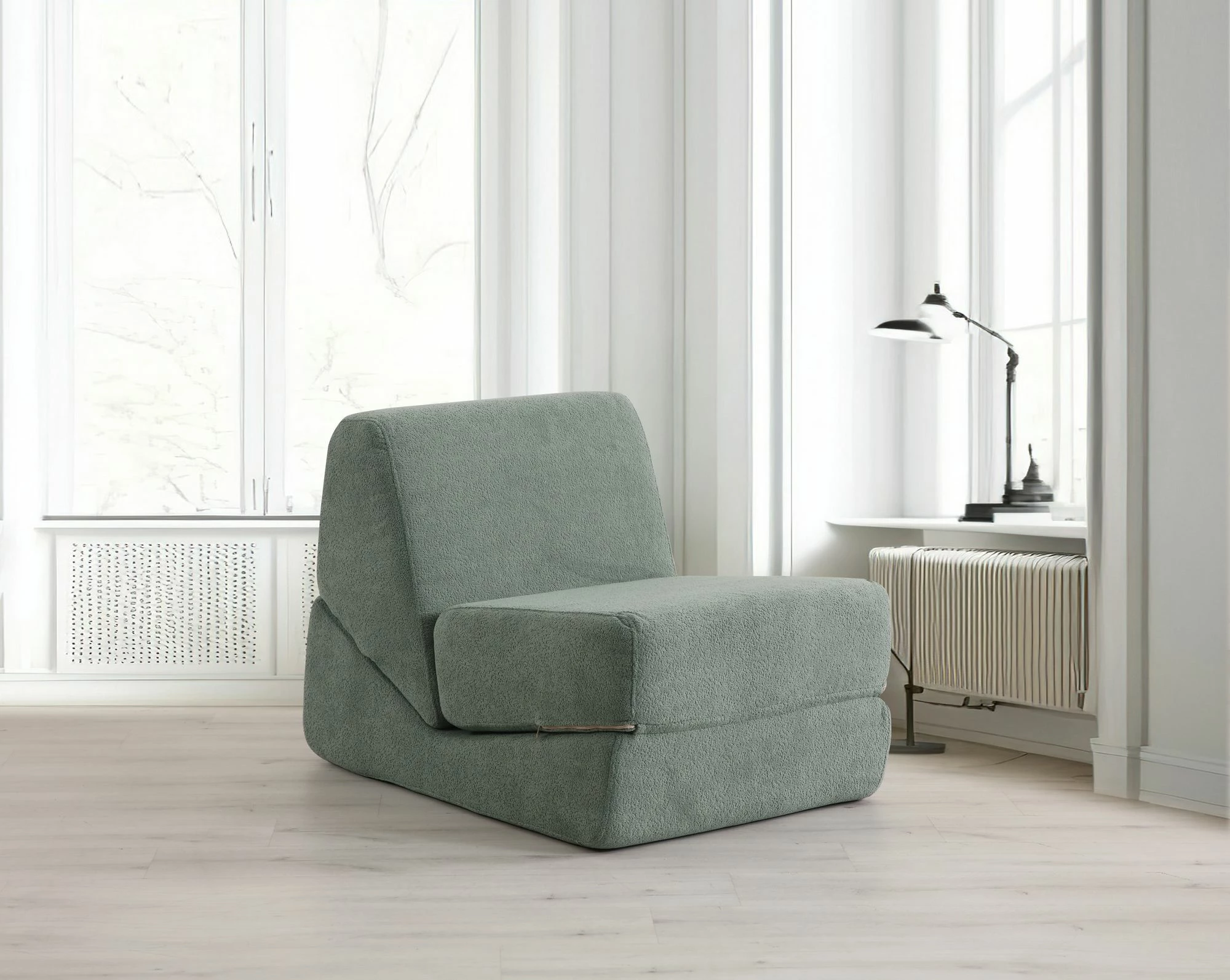 Krevat-kolltuk një vendësh Atelier del Sofa, Origami, ngjyrë e gjelbër