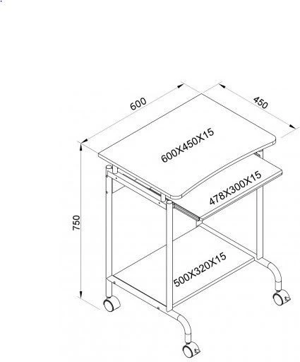 Kasë tavoline Techly 105926, e bardhë