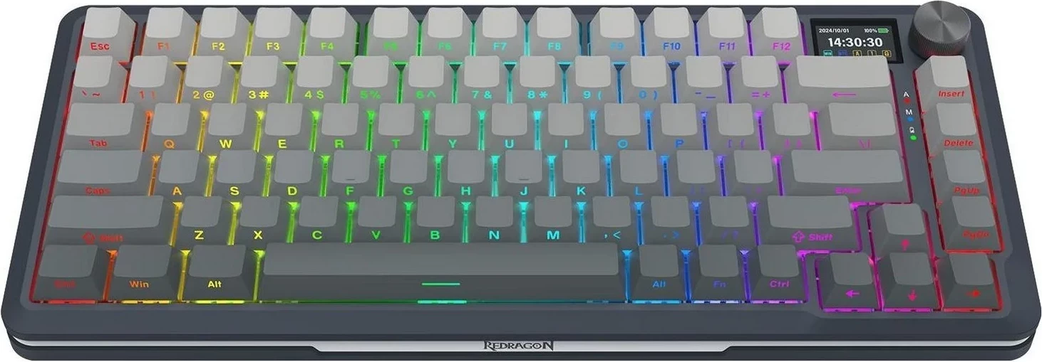 Tastierë Redragon K708GG-RGB-PRO Flekact, RGB, mekanike, gri
