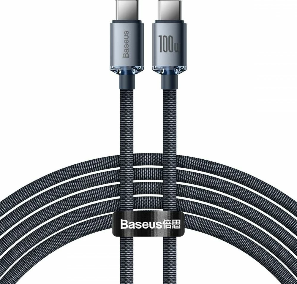 Kabllo USB-C në USB-C Baseus Crystal Shine Series 2m 100W e zezë