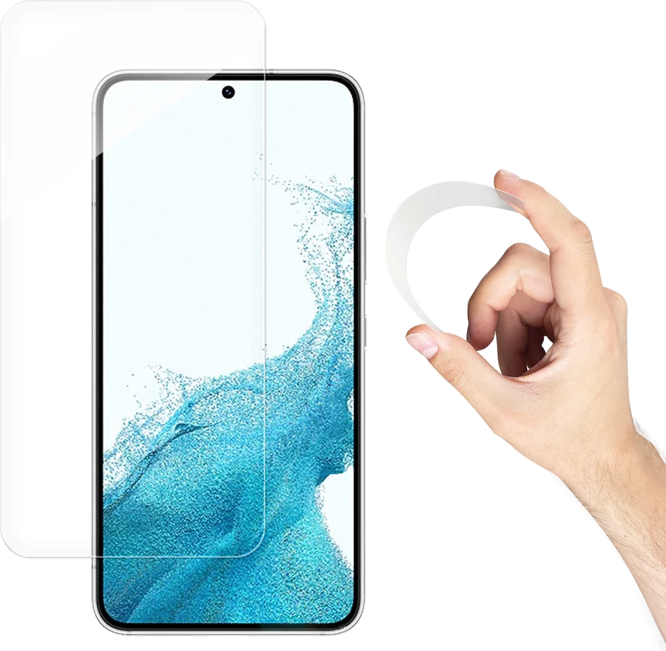 Mbrojtës ekrani xham hibrid Wozinsky Nano Flexi për Samsung Galaxy S22+, Transparent