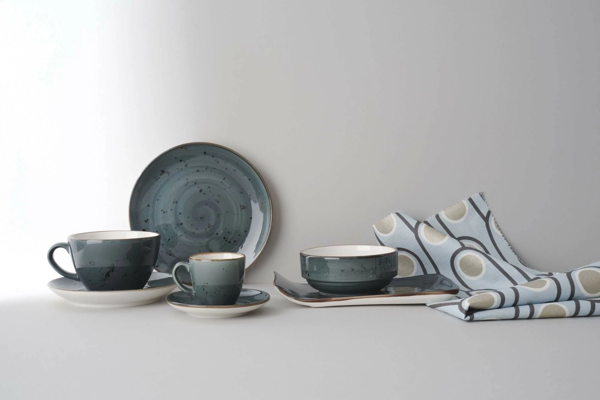 Pjatë e sheshtë Fine Dine Arando Ø240 mm, porcelan, gri, set 6 copë