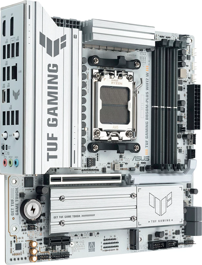 Pllakë amë ASUS TUF GAMING B850M-PLUS WIFI7 W, mATX, Socket AM5, DDR5, Wi‑Fi 7, e bardhë