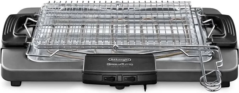 Grill elektrik tavoline, DeLonghi BQ80X, 2450 W, sipërfaqe 41x28 cm, inox