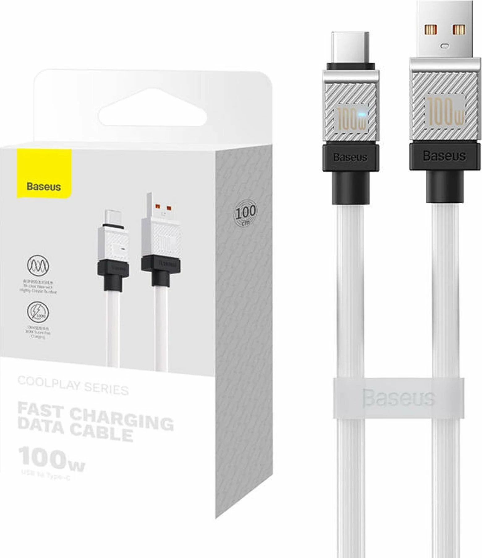 Kabllo USB Baseus CAKW000602 USB-A në USB-C 1 m 100 W, e zezë