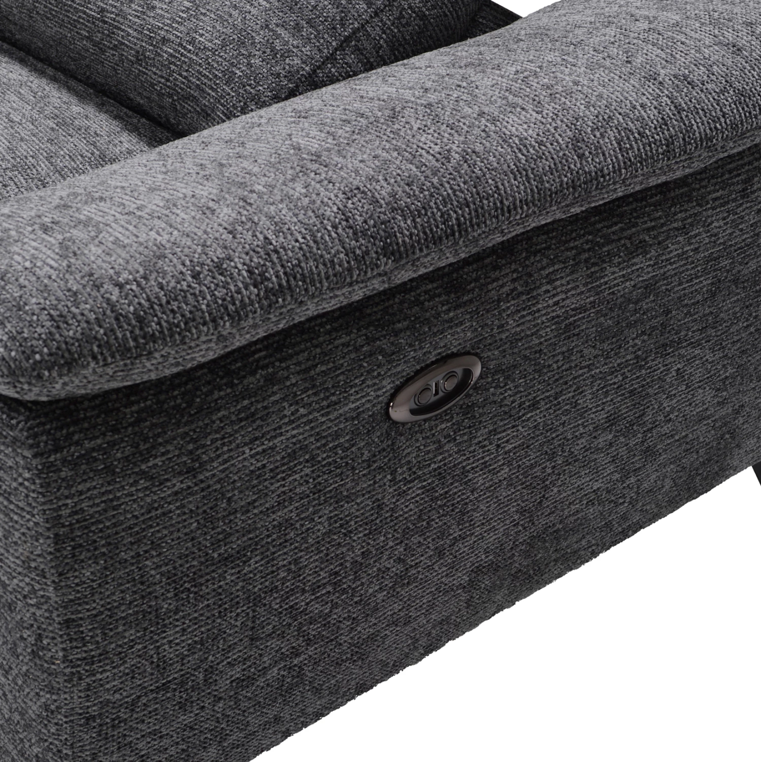 Këndare e majtë me recliner dhe hapësirë për depo, RESTRO FH3339.01L, material gri, 284x224x76cm