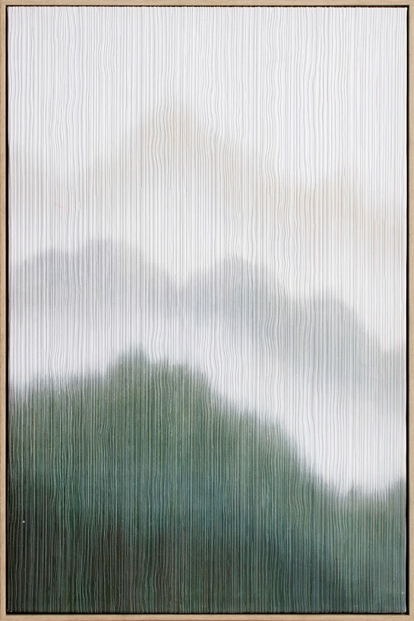 Pikturë dekorative Lost in Nature, kanavacë, kornizë druri, e bardhë, e gjelbër, natyrale, 60x90x5cm