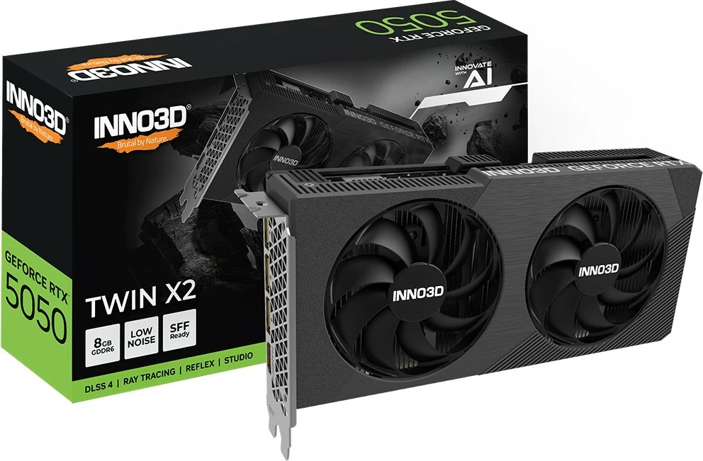 Kartelë grafike Inno3D RTX 5050 Twin X2 8GB GDDR6, e zezë