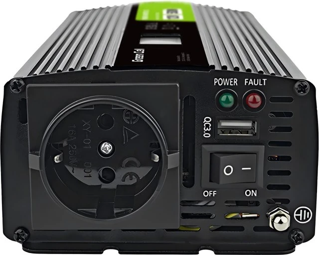 Invertor Green Cell PowerInverter LCD 12V 500W/10000W, valë e pastër, i zi