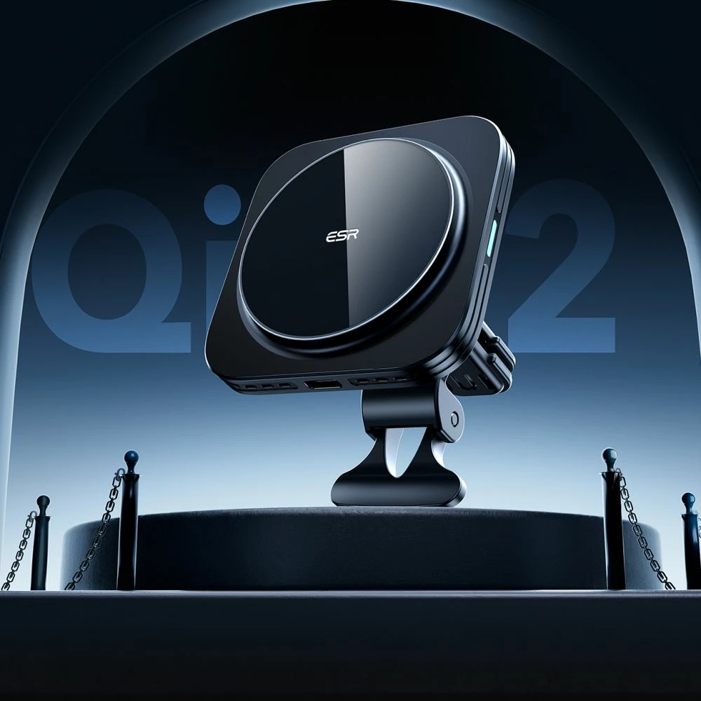 Mbështjellës veture ESR Halolock QI2 me MagSafe, karikues wireless 15W, i zi
