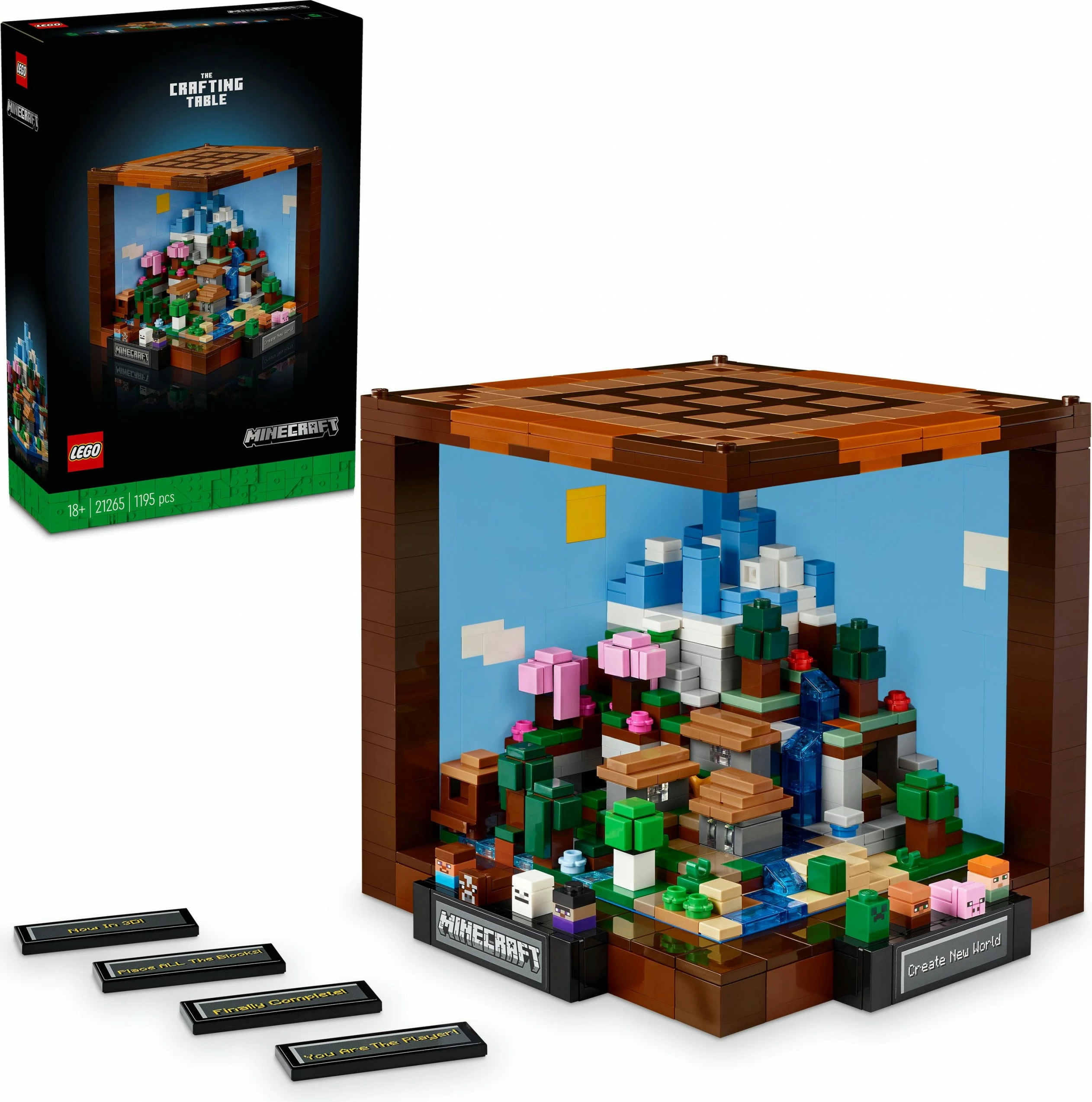 Set ndërtimi LEGO Minecraft 21265, The Crafting Table, 1195 pjesë, multikolor