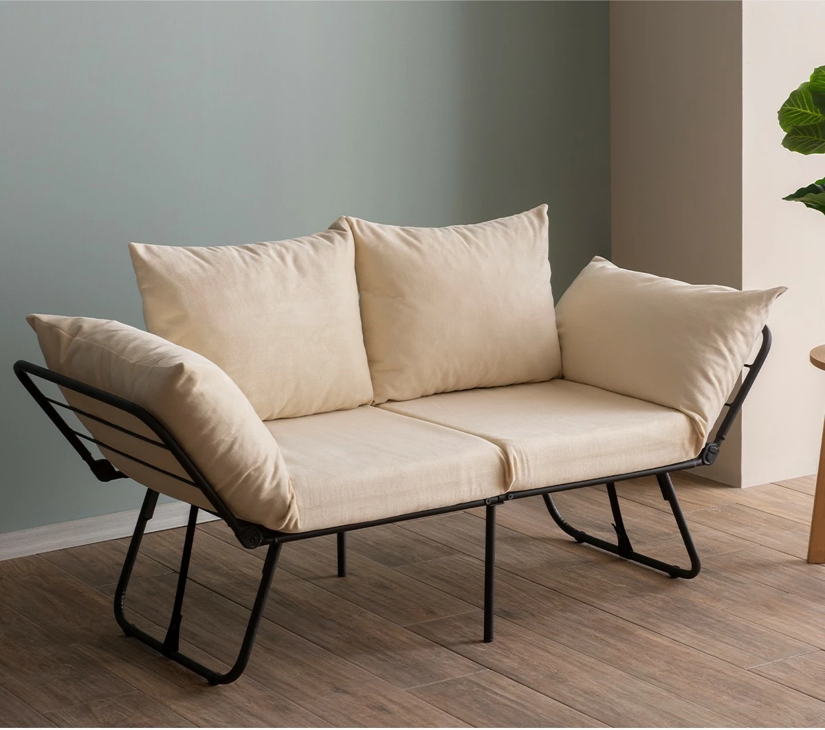 Divan-krevat dy ulëshe, Atelier del Sofa, Viper, ngjyrë krem e çelët