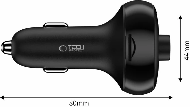 Karikues makine Tech-Protect CC06 me 3 porta, transmetues FM Bluetooth, i zi