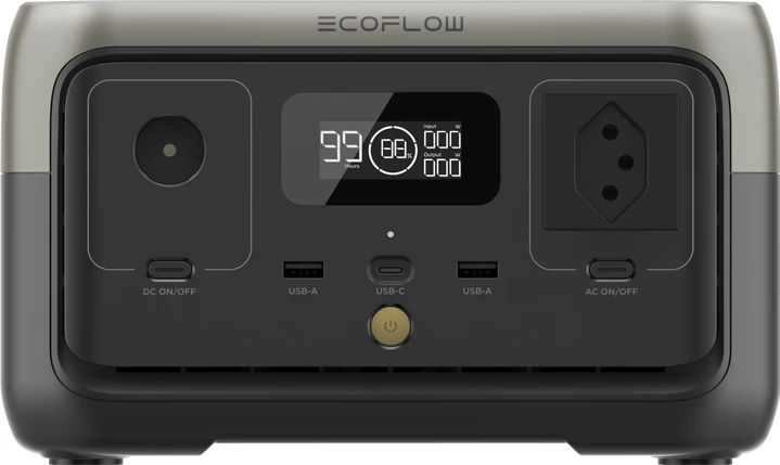 Stacion portativ energjie EcoFlow RIVER 2, 256 Wh, prizë zvicerane, i zi