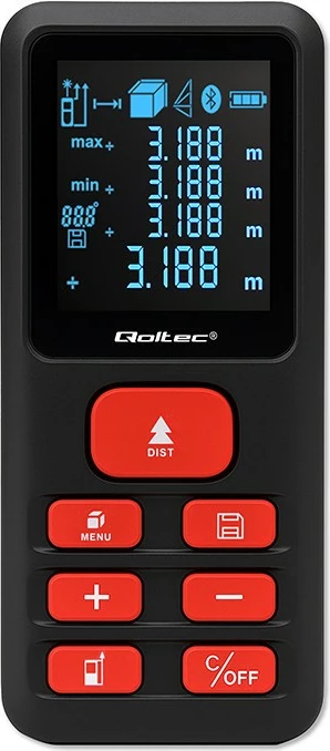 Matës distancash me lazer Qoltec 50688, 120m, i zi/kuq