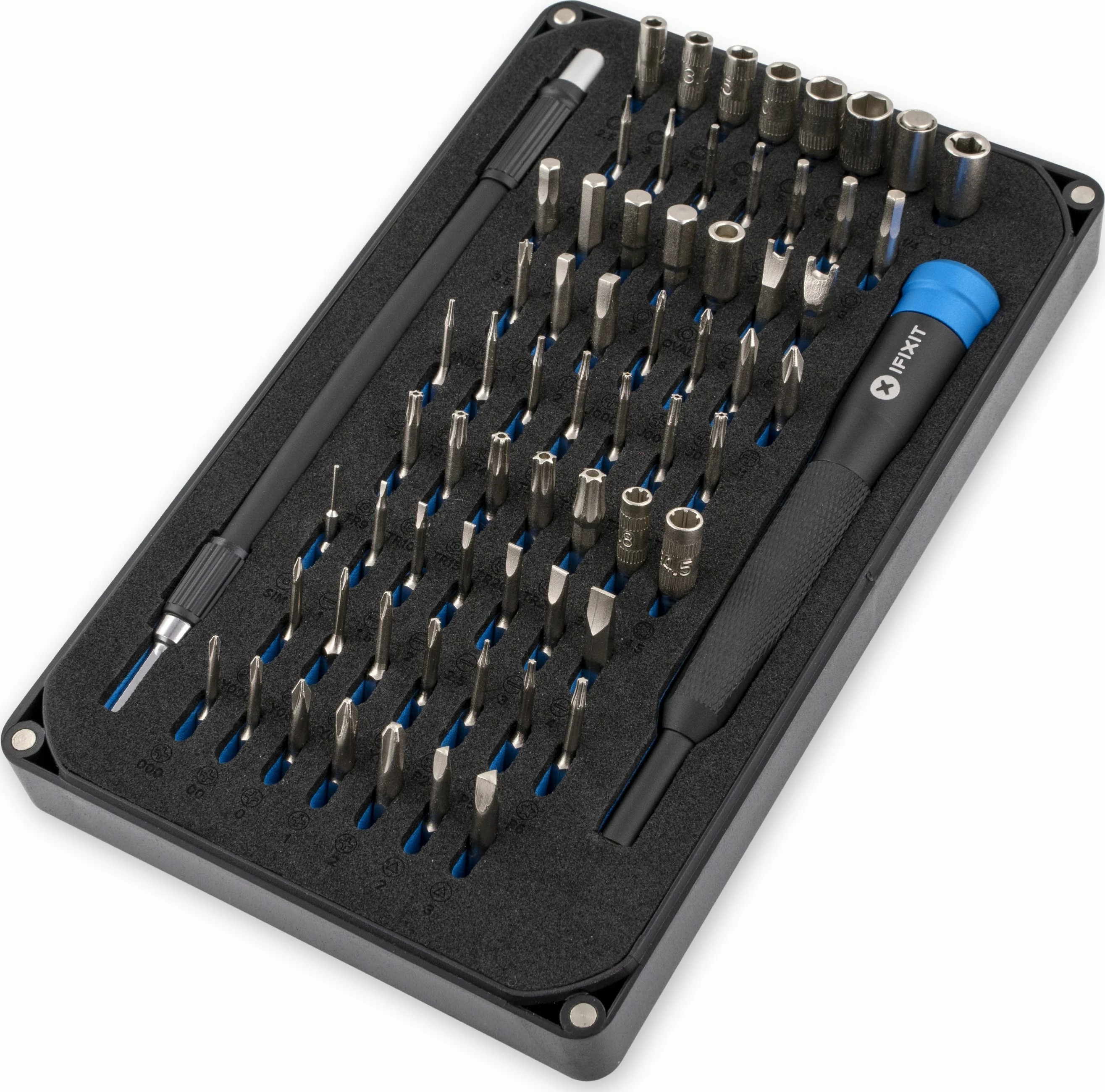 Set bitash precize iFixit Mako EU145299, 64 copë, e zezë/blu