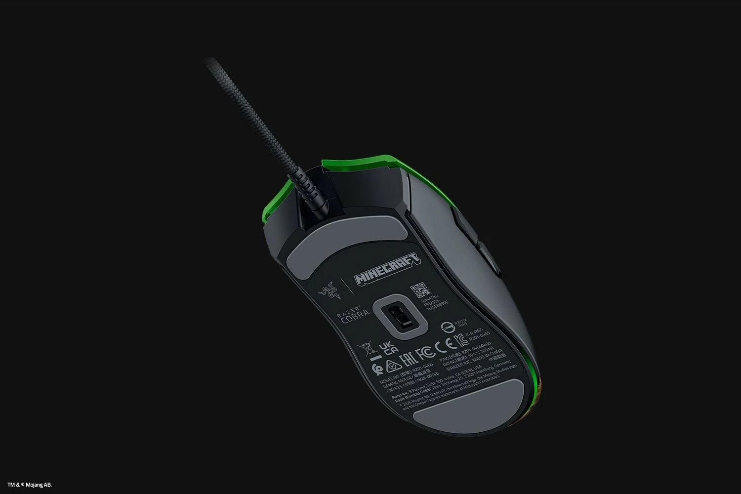 Maus gaming Razer Cobra Minecraft Edition, me kabllo, i gjelbër