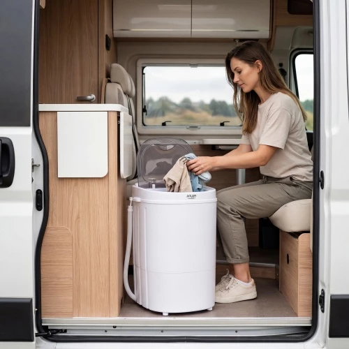 Lavatrice portative 2-në-1, Adler, AD 8055, 3kg larje 1kg shtrydhje, program 15 min, e bardhë