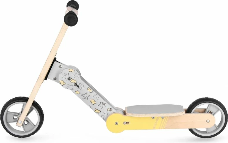 Bicikletë e balancës dhe trotinet për fëmijë 2në1 Spokey WOO-RIDE MULTI, e verdhë