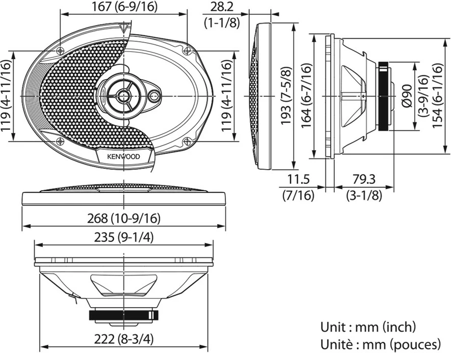 Altoparlantë Kenwood KFC-S6976EX, të zinj