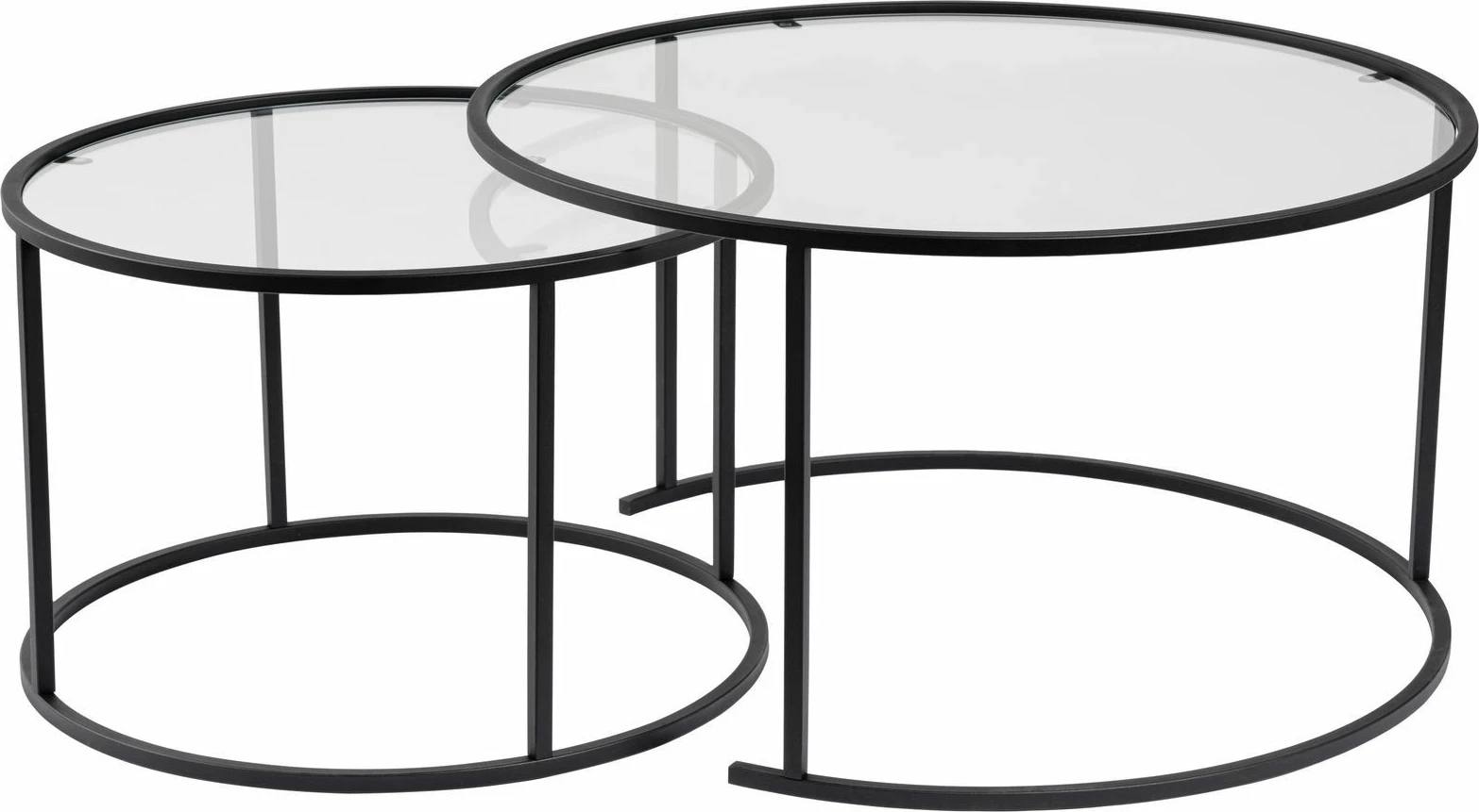 Set tavolinash kafeje Nordure, Aurum - 80, 60 - e zezë, transparente