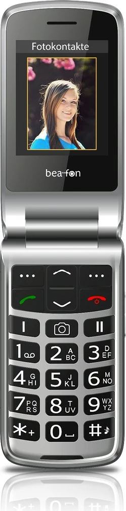 Celular bea-fon SL645plus LTE, 2.8", 1000mAh, microSD, zi-argjendtë