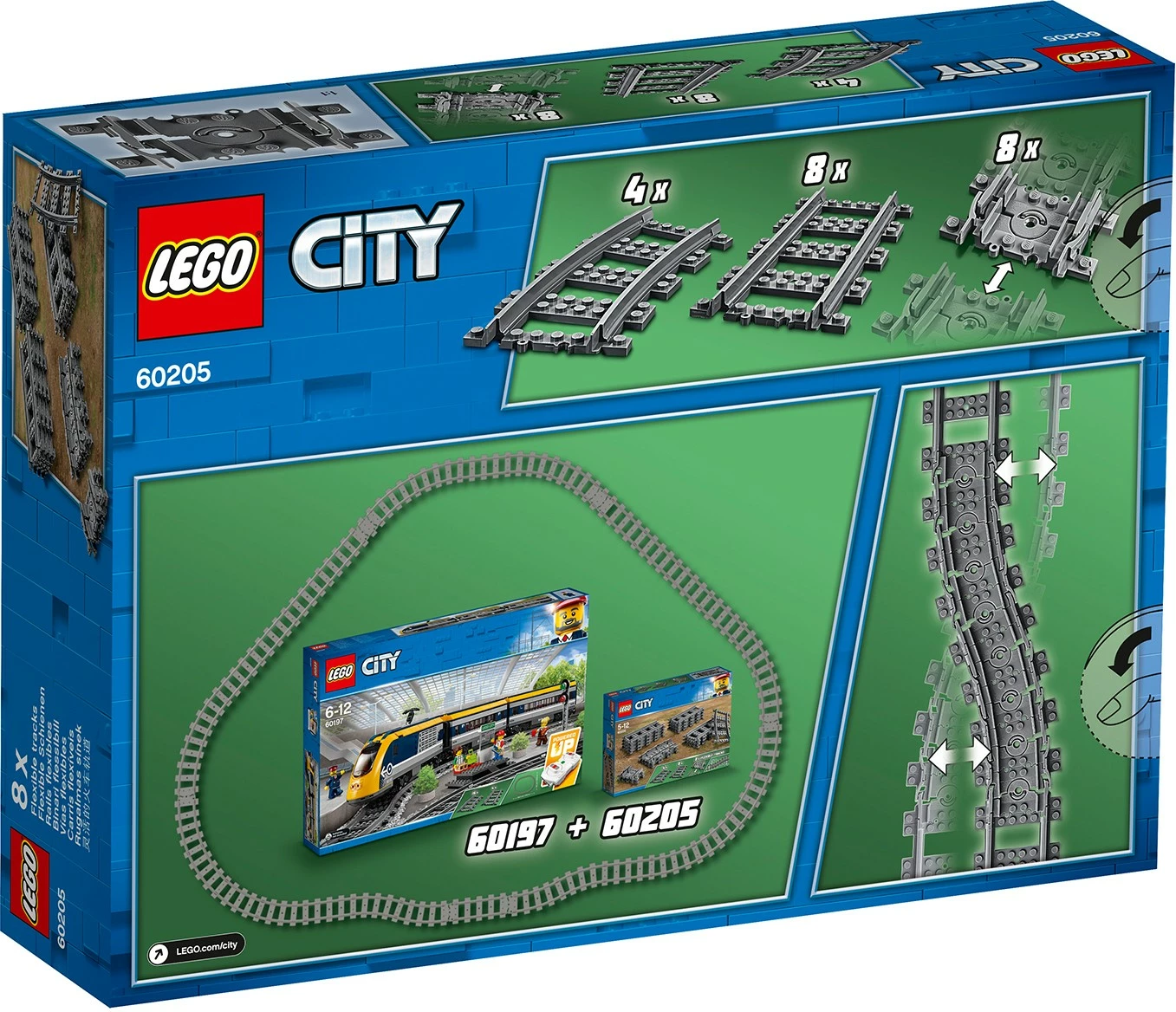 Set lodrash LEGO City Tracks 60205, 20 pjesë, ngjyrë gri