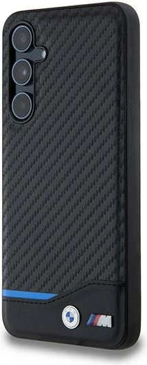 Mbështjellës BMW Leather Carbon për Samsung Galaxy A55, i zi