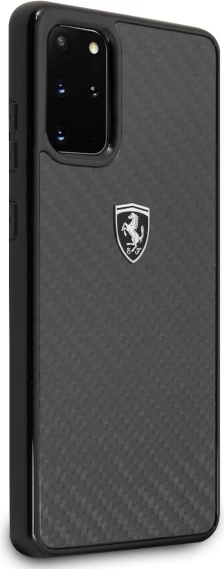 Mbështjellës Ferrari Heritage Carbon FEHCAHCS67BK për Samsung Galaxy S20+ G985, hardcase karbon fiber, zi/zi