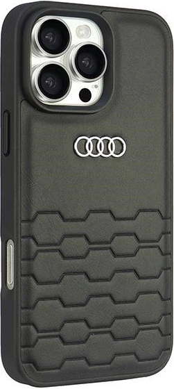 Mbështjellës Audi për iPhone 16 Pro Max 6.9", lëkurë sintetike, i zi, Hardcase