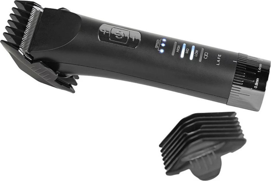 Trimmer flokësh dhe mjekre Lafe MasterTrim LAFTRY47538, tehe qeramike 45 mm, 3 shpejtësi, 0.8–2 mm + krehra 3–12 mm, 1800 mAh, me/pa kabllo, e zezë