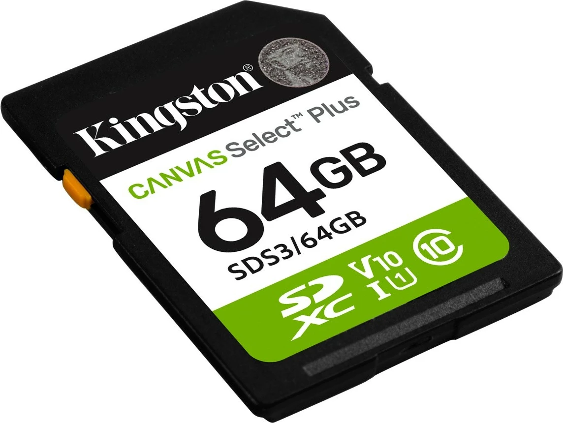 Kartelë memorie Kingston Canvas Select Plus Gen3, 64GB, SDXC, Class10, UHS-I