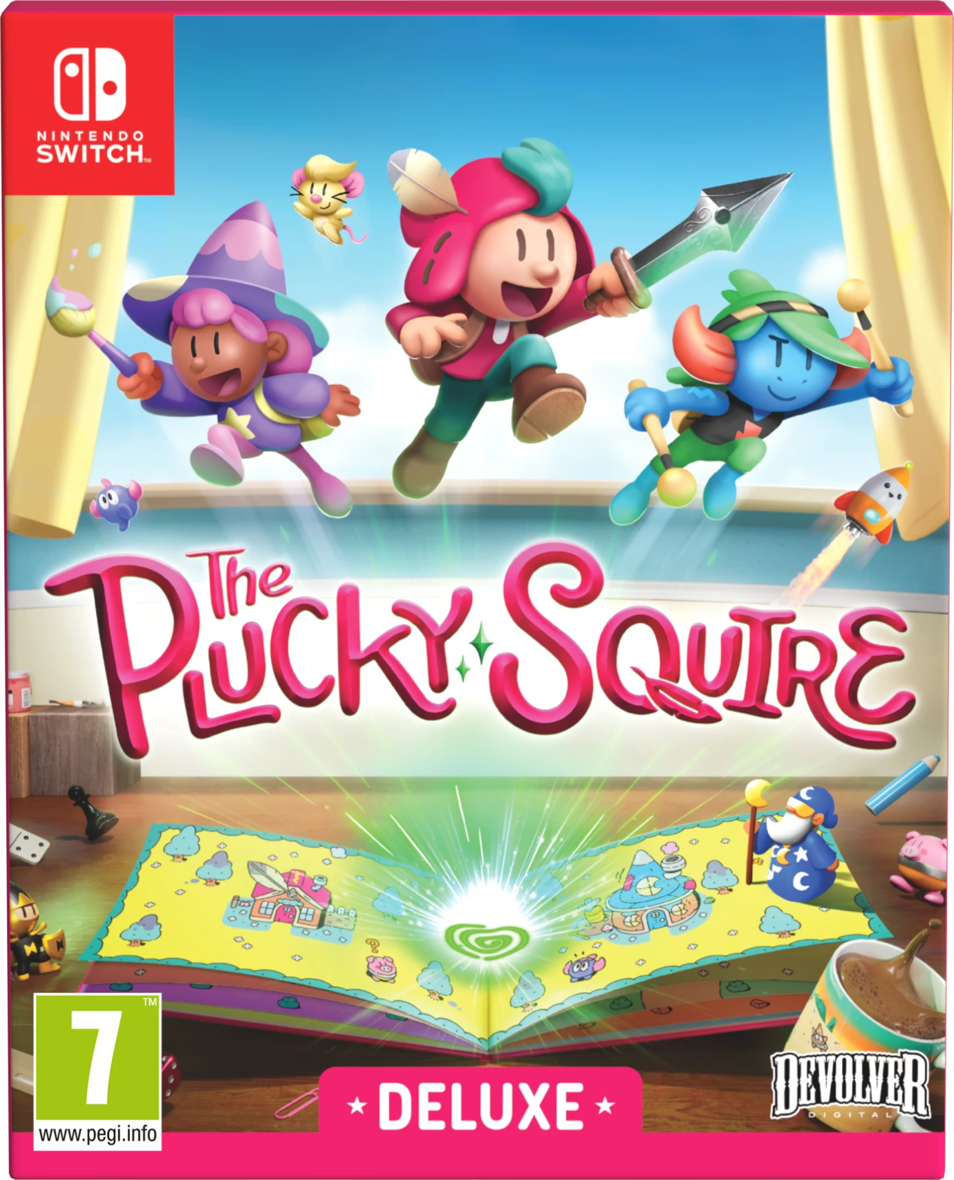 Lojë për Nintendo Switch, Devolver Digital, The Plucky Squire Devolver Deluxe, edicion Deluxe (fizike), set me artbook 108-faqe + CD soundtrack + kuti koleksionisti