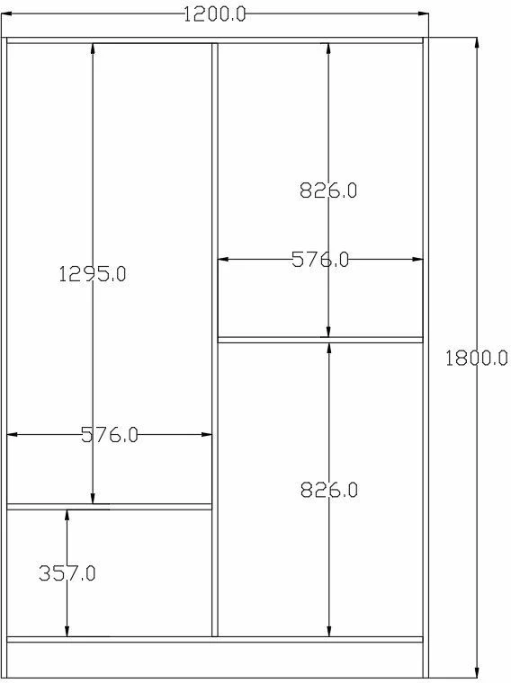 Dollap rrobash Skye Decor, ngjyrë e bardhë mat, RB-067