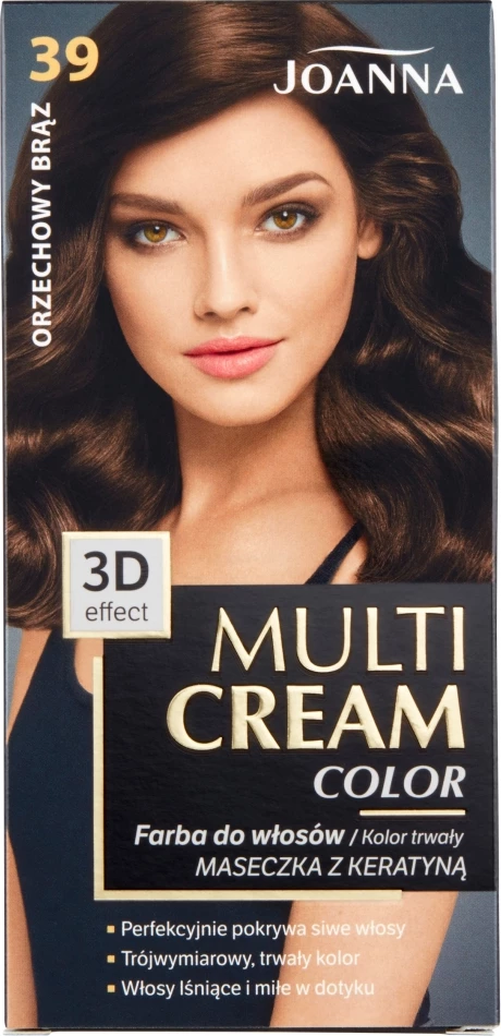 Ngjyrë për flokë për femra Joanna Multi Cream Color 39 Walnut Brown, 1 copë
