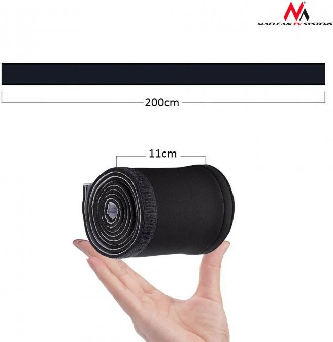 Organizues kabllosh Maclean MCTV-672, neopren, 110mm x 2m, zi/bardhë