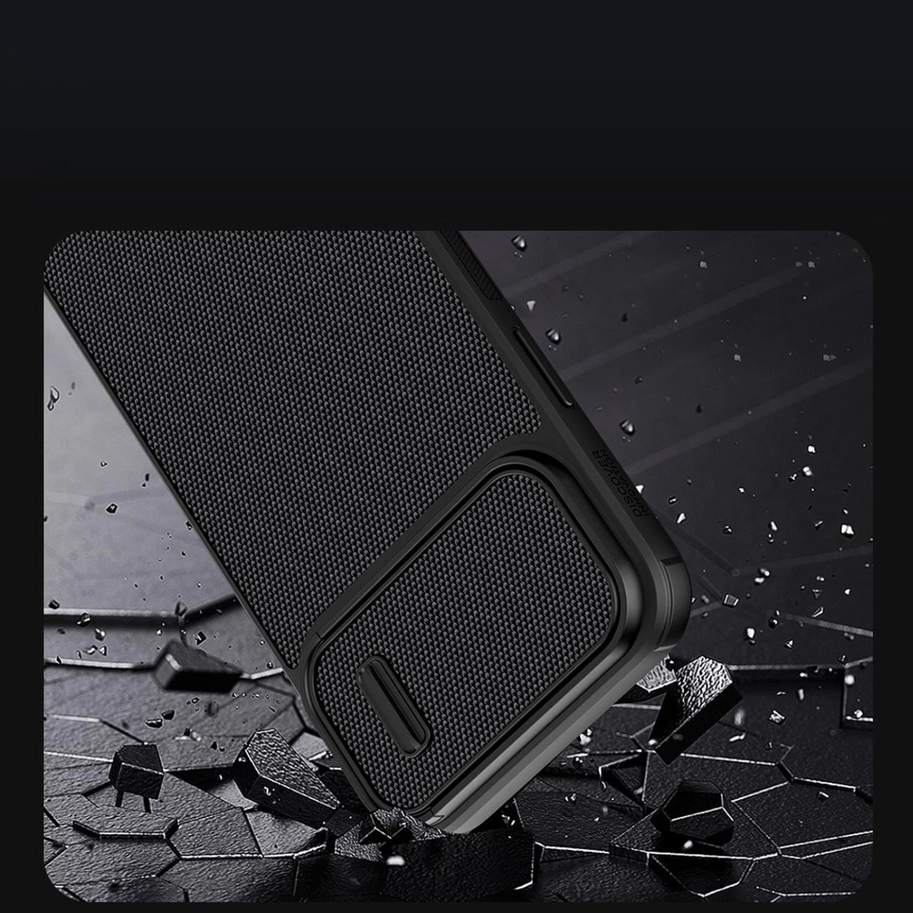 Mbështjellës Nillkin Textured S Case për iPhone 14, me kapak kamere, i zi